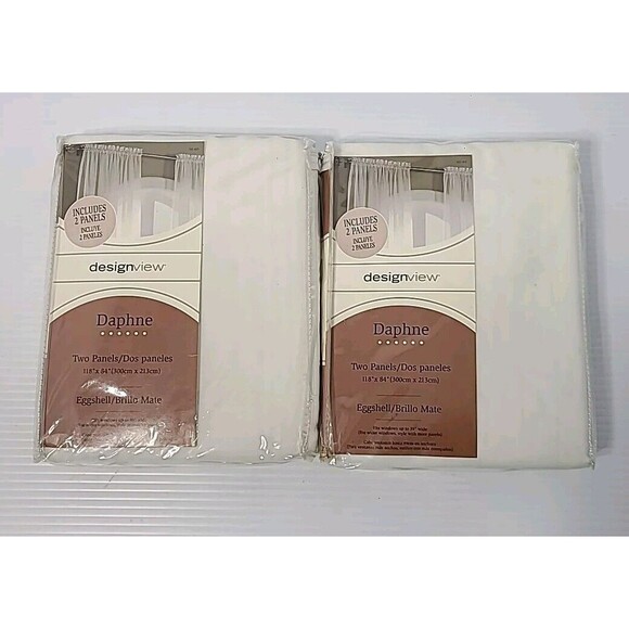 Design View Panel Curtians 118 Inches W x 84 Inches L Sheer Eggshell 2 Panels Ea - Picture 1 of 8